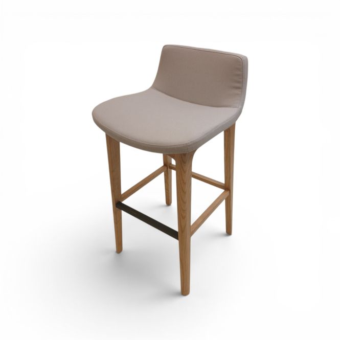 Hovedbilde Barstol i moderne design, grått polstret sete med ...