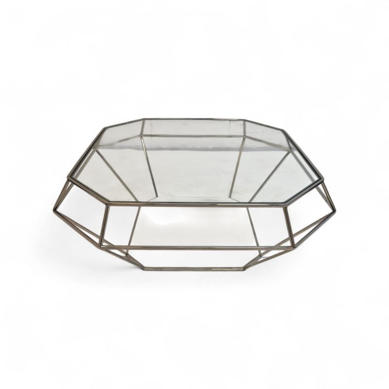 Eichholtz Asscher diamant bord 100x100cm, glass