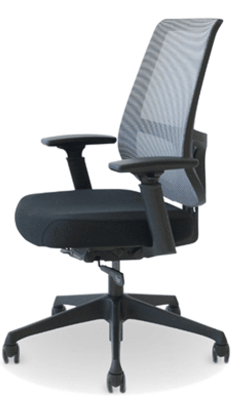 Rico HN kontorstol med nettingrygg og sort stoffsete.